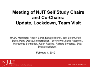 Meeting of NJIT Self Study Chairs and Co-Chairs: Update, Lockdown, Team Visit