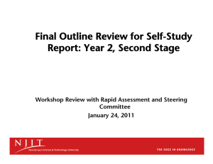 Final Outline Review for Self-Study Report: Year 2, Second Stage Committee