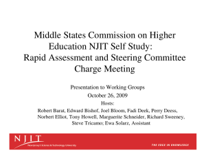 Middle States Commission on Higher Education NJIT Self Study: Charge Meeting
