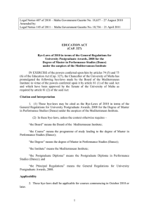 Legal Notice 407 of 2010 – Malta Government Gazette No.... Amended by: