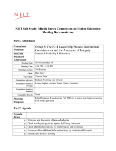NJIT Self Study: Middle States Commission on Higher Education Meeting Documentation
