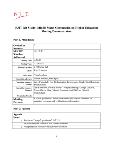 NJIT Self Study: Middle States Commission on Higher Education Meeting Documentation Committee