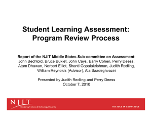 Student Learning Assessment: Program Review Process