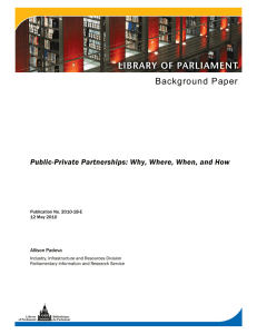 Background Paper Public-Private Partnerships: Why, Where, When, and How  Allison Padova