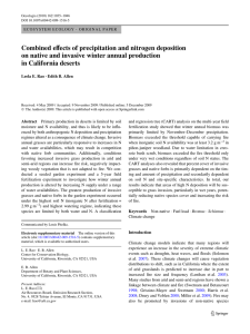 Vects of precipitation and nitrogen deposition Combined e