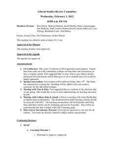 Liberal Studies Review Committee Wednesday, February 1, 2012 10:00 a.m. ED 316