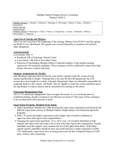 Multiple Subject Program Review Committee Minutes 03/04/13