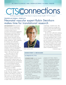 Neonatal vascular expert Robin Steinhorn makes time for translational research Issue 1