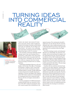 TURNING IDEAS INTO COMMERCIAL REALIT Y