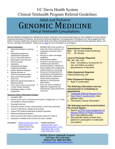 Genomic Medicine Adult and Pediatric Clinical Telehealth Consultations