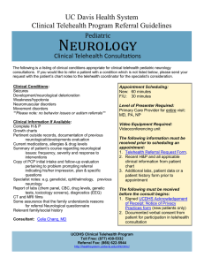 Neurology Pediatric Clinical Telehealth Consultations