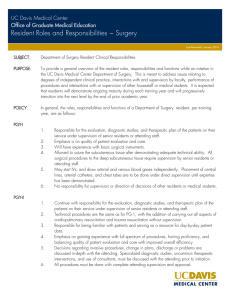 Resident Roles and Responsibilities ~ Surgery UC Davis Medical Center