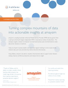 Turning complex mountains of data into actionable insights at amaysim