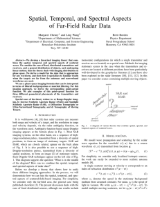 Spatial, Temporal, and Spectral Aspects of Far-Field Radar Data Margaret Cheney