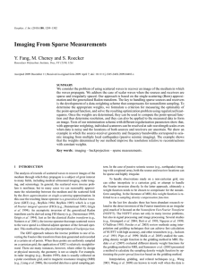 Imaging From Sparse Measurements Y. Fang, M. Cheney and S. Roecker