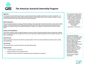 The Americas Actuarial Internship Program Objective