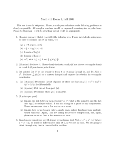 Math 419 Exam 1, Fall 2009