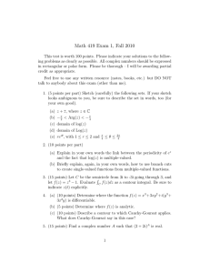 Math 419 Exam 1, Fall 2010