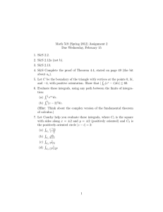 Math 519 (Spring 2012) Assignment 2 Due Wednesday, February 15