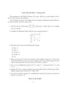Math 366–002 HW 3, Spring 2014