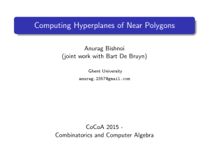 Computing Hyperplanes of Near Polygons Anurag Bishnoi CoCoA 2015 -