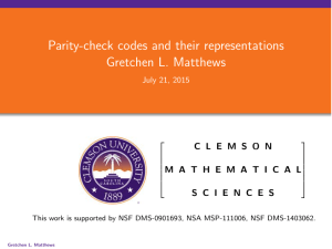 Parity-check codes and their representations Gretchen L. Matthews 2 3