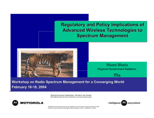 m Regulatory and Policy Implications of Advanced Wireless Technologies to Spectrum Management