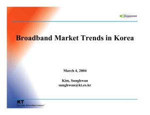 Broadband Market Trends in Korea KT March 4, 2004 Kim, Sunghwan