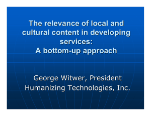 The relevance of local and cultural content in developing services: A bottom