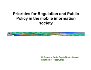 Priorities for Regulation and Public Policy in the mobile information society