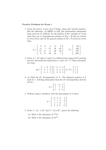Practice Problems for Exam 1