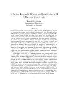 Predicting Treatment Efficacy via Quantitative MRI: A Bayesian Joint Model