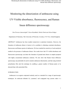 Monitoring the dimerization of anthracene using UV-Visible absorbance, fluorescence, and