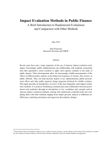 Impact Evaluation Methods in Public Finance and Comparison with Other Methods