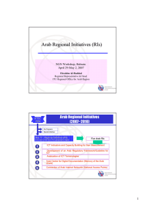 Arab Regional Initiatives ( RIs ) Arab Regional Initiatives