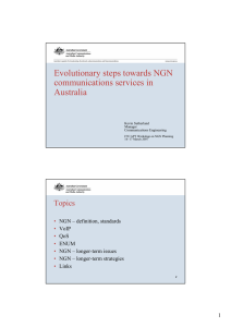 Evolutionary steps towards NGN communications services in Australia Topics