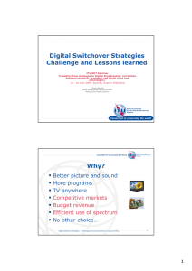 Digital Switchover Strategies Challenge and Lessons learned