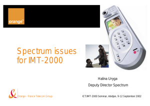 Spectrum issues for IMT-2000 Halina Uryga Deputy Director Spectrum