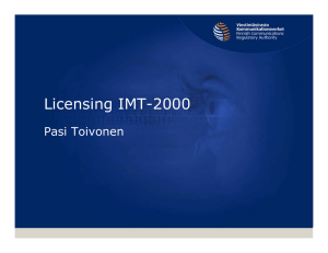 Licensing IMT-2000 Pasi Toivonen