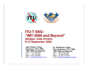 ITU-T SSG: “IMT-2000 and Beyond” Abidjan, Côte d’Ivoire 9-12 September 2002