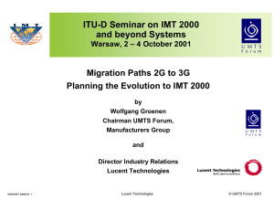 ITU-D Seminar on IMT 2000 and beyond Systems