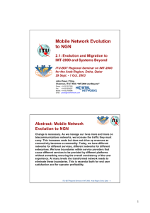 Mobile Network Evolution to NGN Abstract: Mobile Network Evolution to NGN