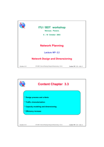 Content Chapter  3.3 ITU / BDT workshop Network Planning