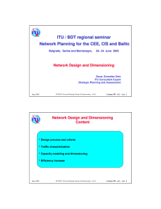 ITU / BDT regional seminar Network Design and