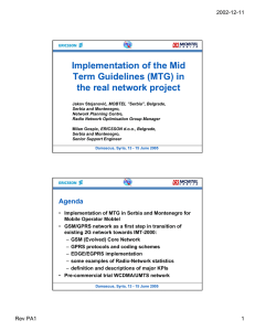 Implementation of the Mid Term Guidelines (MTG) in the real network project 2002-12-11