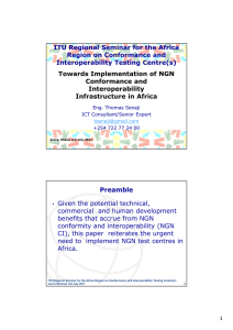 ITU Regional Seminar for the Africa Region on Conformance and Preamble