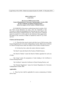 Legal Notice 543 of 2010 - Malta Government Gazette No.18,690 -...  EDUCATION ACT (CAP. 327)