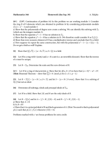 Mathematics 366 Homework (due Sep. 30) 20 )