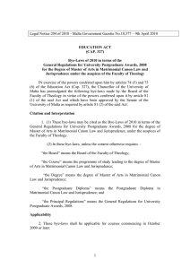 Legal Notice 204 of 2010 - Malta Government Gazette No.18,577 –...  EDUCATION ACT (CAP. 327)