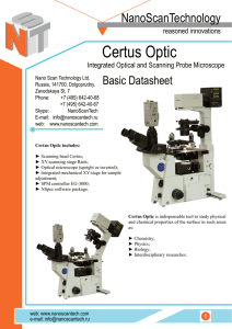 Certus Optic NanoScanTechnology Basic Datasheet reasoned innovations
